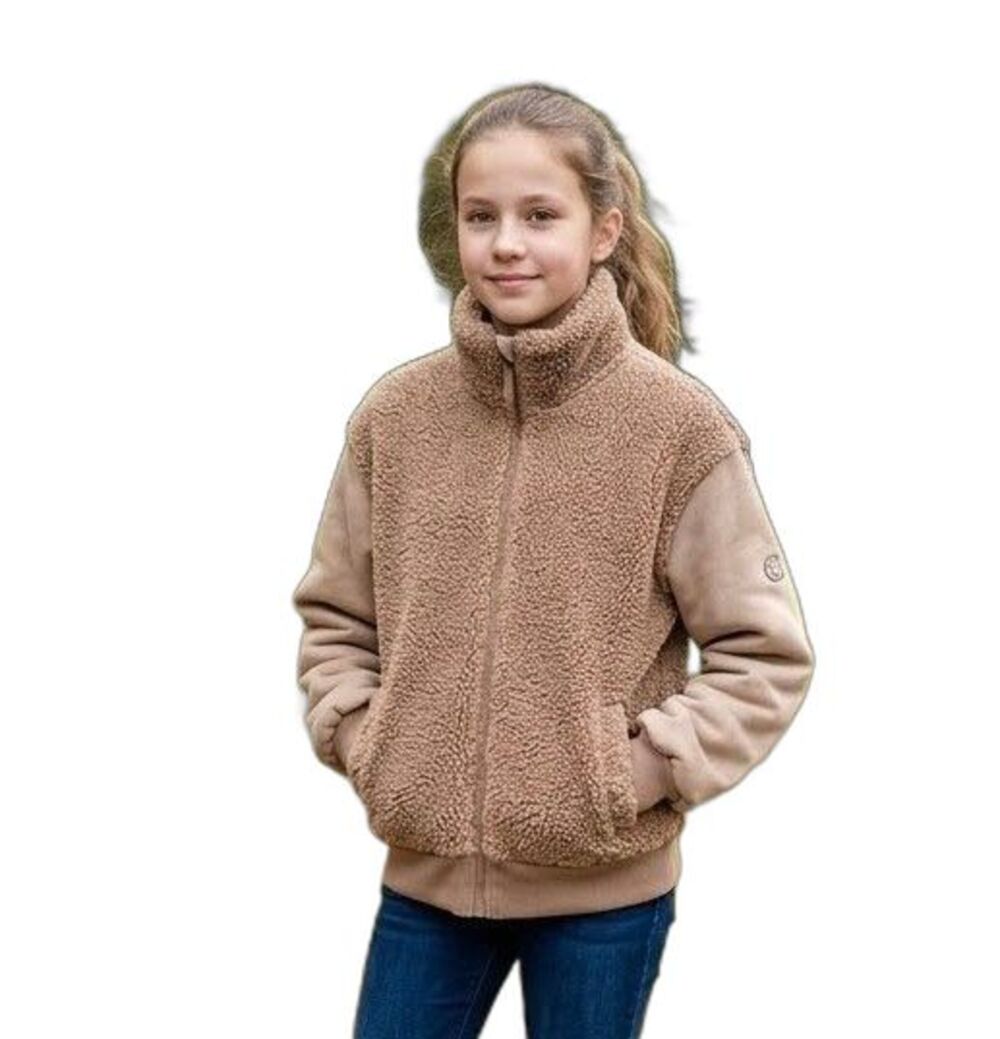 Calvin Klein Jeans girls sherpa and faux suede fleece jacket NWOT.